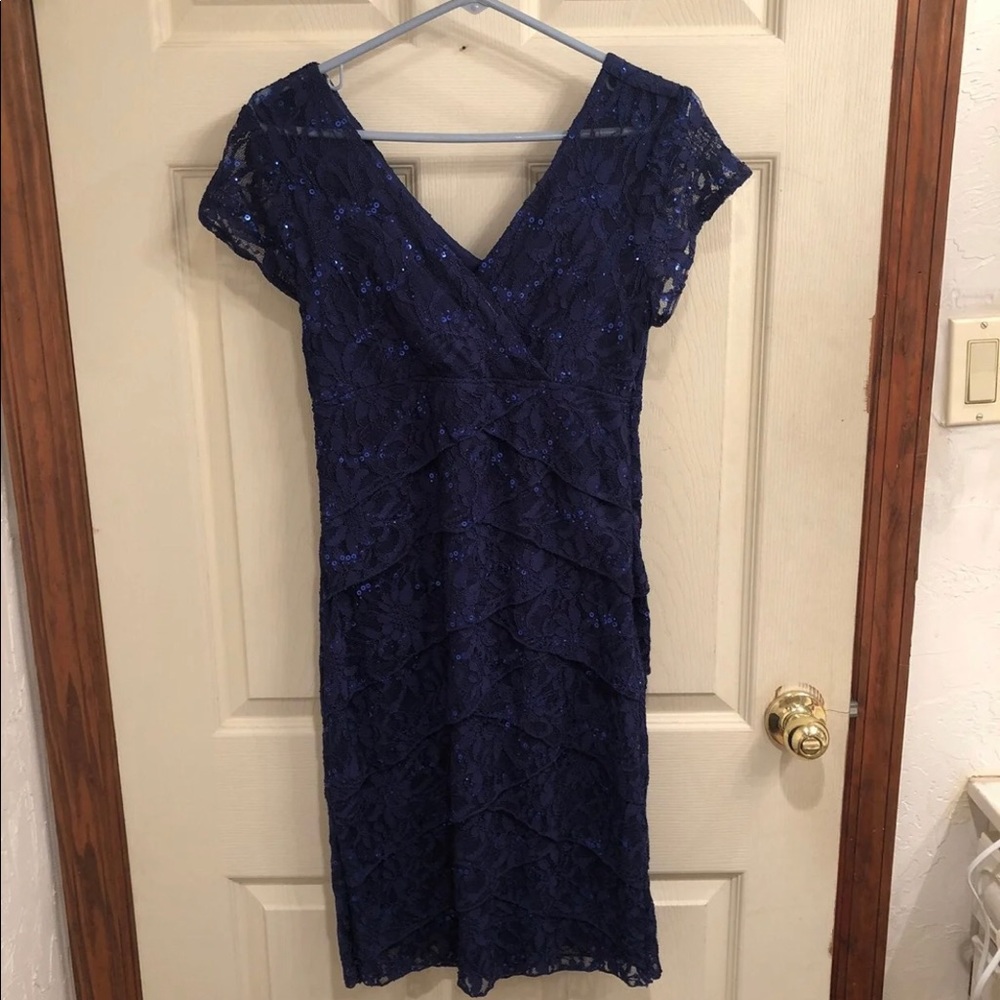 Blue sequin dress